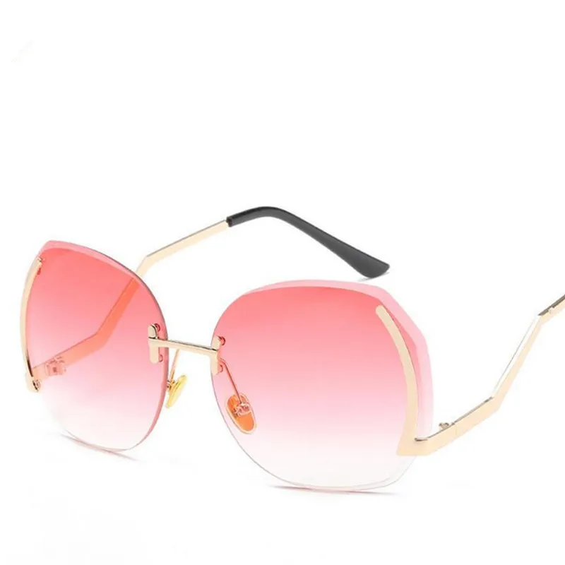 c4 pink Emosnia модные негабаритные солнцезащитные очки без оправы женские классические брендовые дизайнерские солнцезащитные очки для мужчин и женщин с большой оправой - Цвет линз: c4 pink