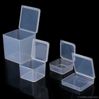 Маленькие квадратные прозрачные пластиковые ящики для хранения ювелирных изделий, бусины для поделок, футляры, Прямая поставка