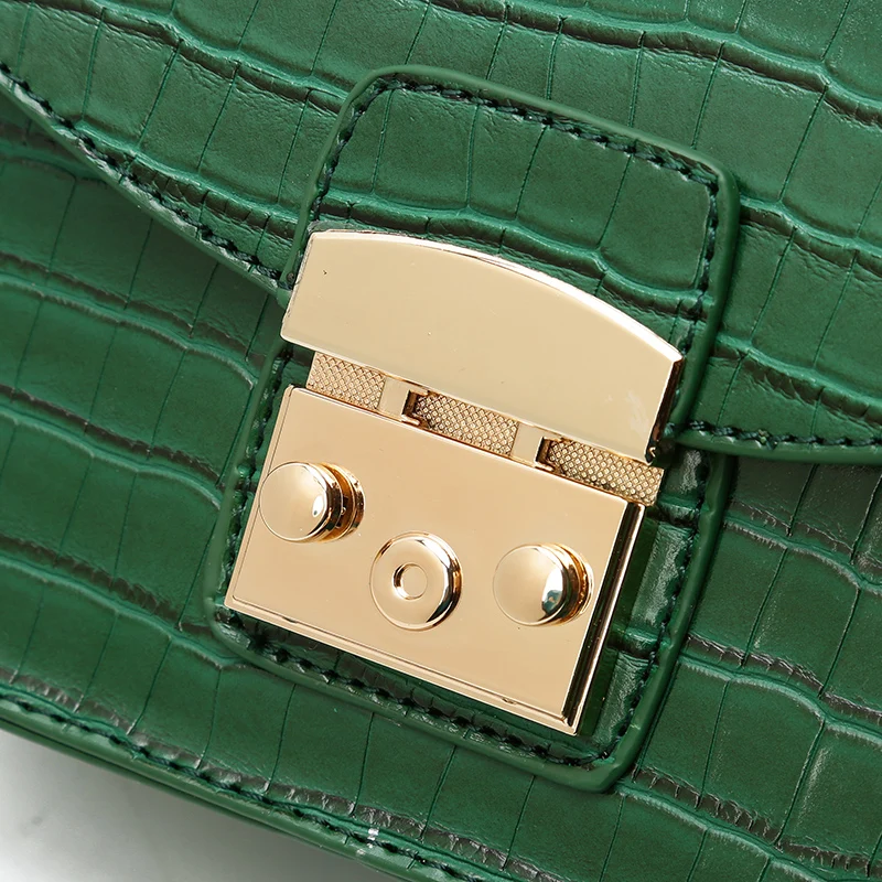 Старинные Картины Крокодила Pu Кожа Женщины Сумку Цепи Блокировки Плеча Crossbody