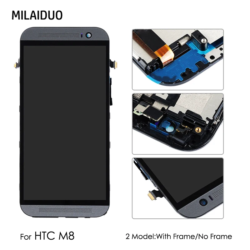 ЖК дисплей для HTC ONE M8 M8X сенсорный экран дигитайзер стекло в сборе Замена Черный