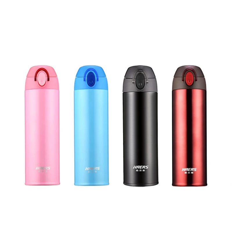 Haers 500 мл бутылка термос 304 нержавеющая сталь BPA чашка термос легко открыть двойной безопасный дорожный термос для кофе