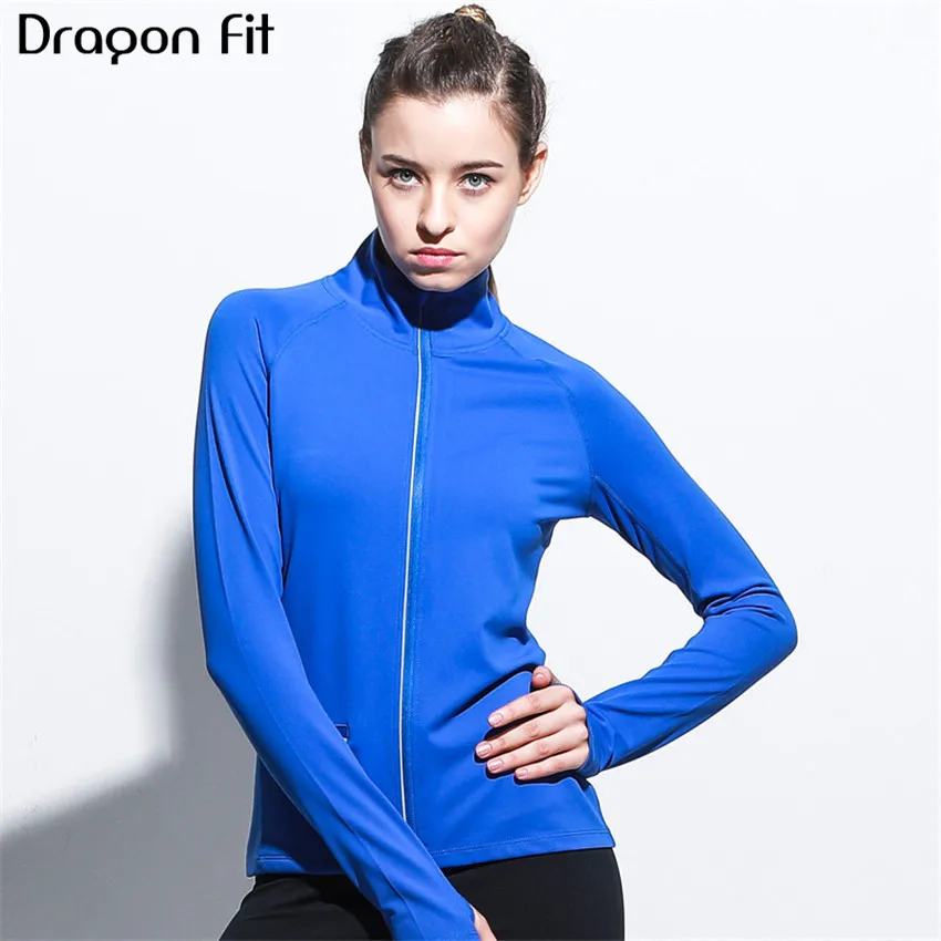 Женская Спортивная толстовка на молнии Dragon Fit синяя Толстовка с принтом спине