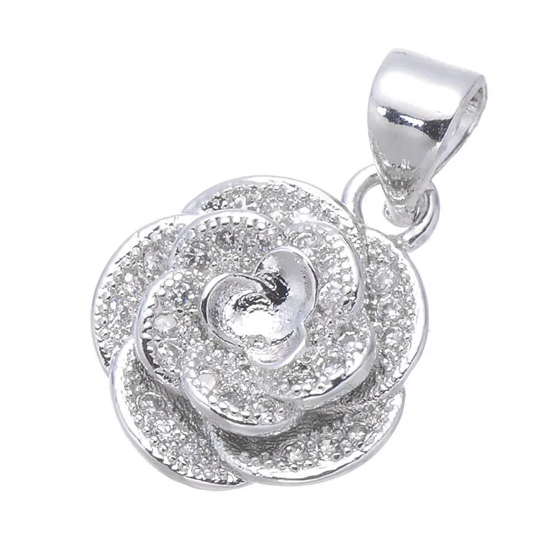 Популярные украшения Bijoux циркониевые розовые цветочные подвески для ожерелий