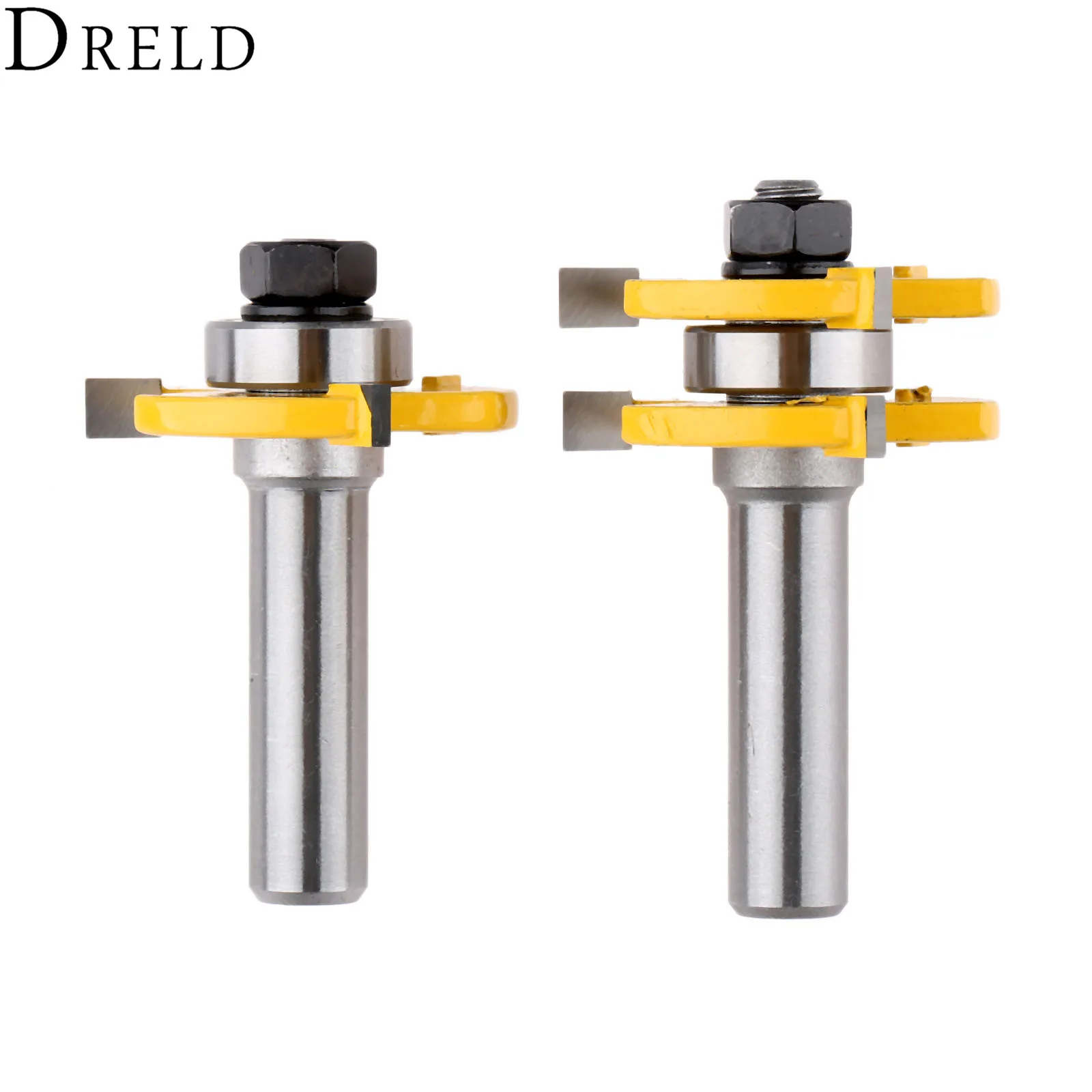 DRELD 2pcs 1/2 &quotхвостовик Язык и паз Соединительный маршрутизатор бит древесины