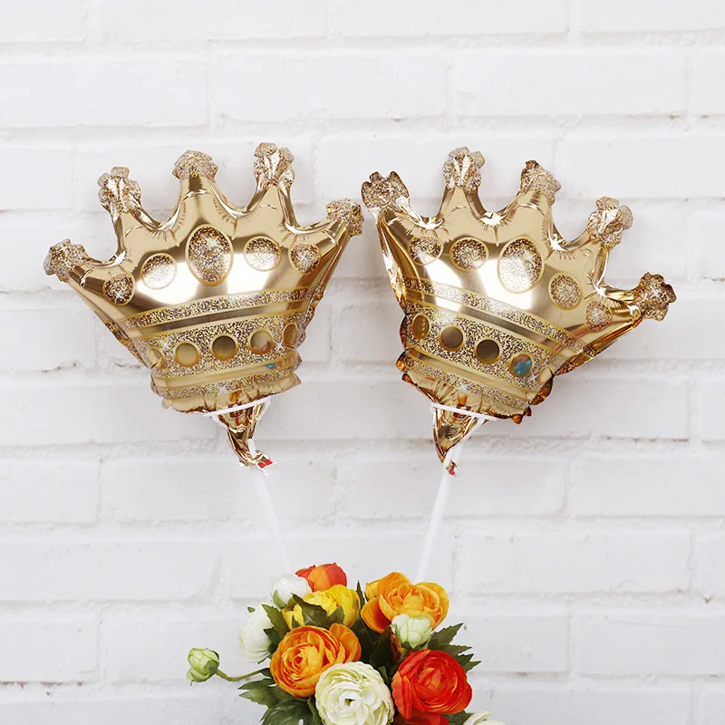 Мини золотые шары из фольги с короной 20 штук Baby Shower Globos днем рождения свадебные