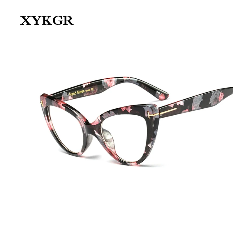 XYKGR, новинка, модные, индивидуальные, кошачьи глаза, трендовые, плоские, зеркальные, для девушек, оптические, компьютерные очки, оправа, для девушек, прозрачные линзы, очки
