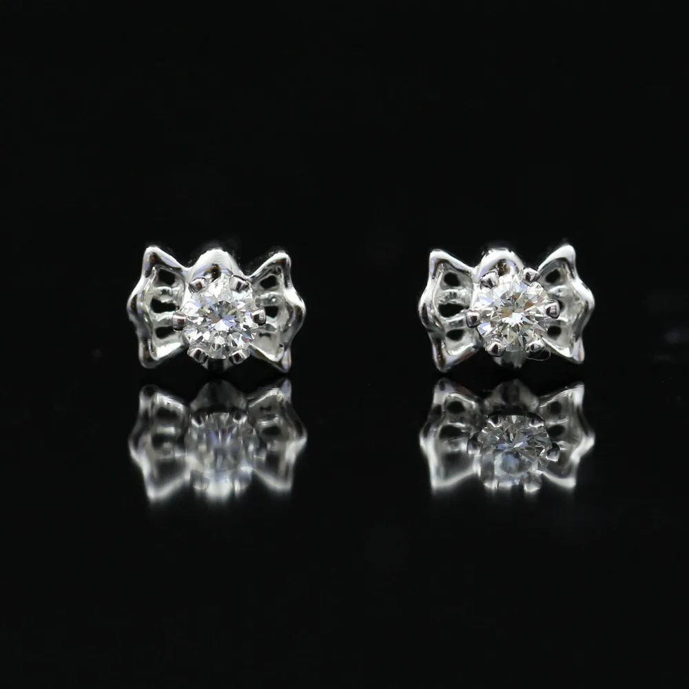 LASAMERO 0.284CT круглые серьги с натуральным бриллиантом 18K золотые бриллиантовые