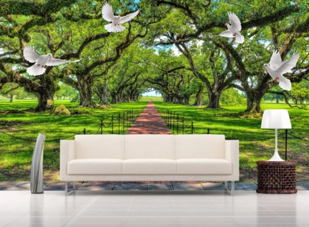 

Custom 3d wallpaper Green woods wallpaper brick wall for bedroom living room decoration soundproof wall wallpaper