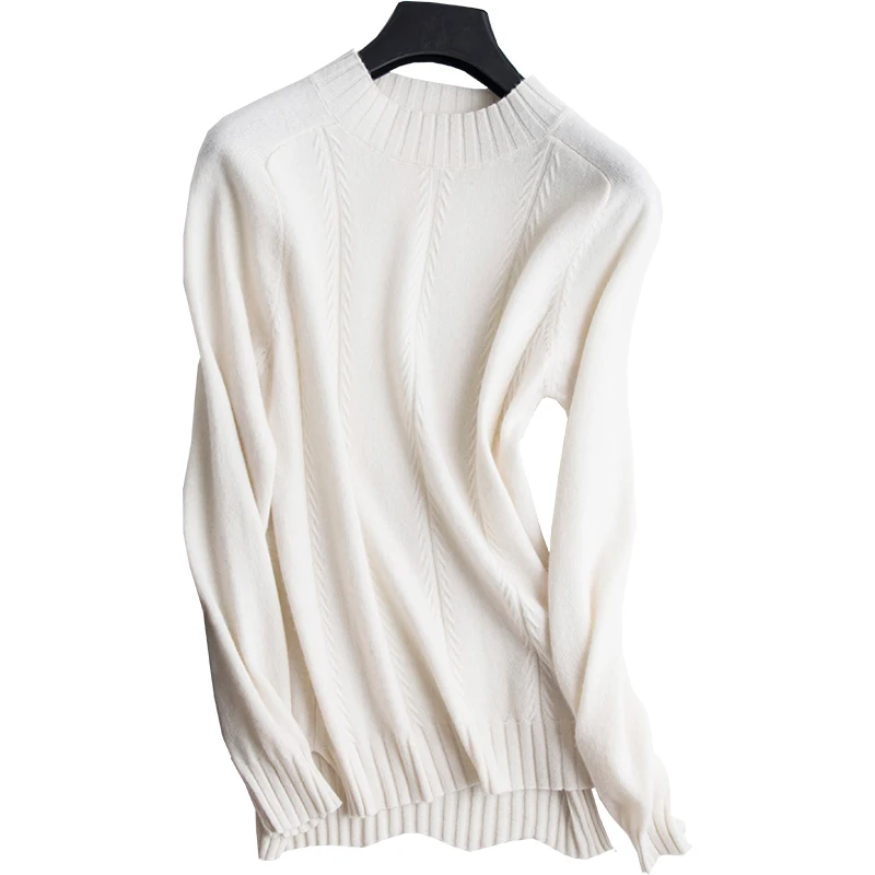 2019 new half-high collar pullover sweater with long sleeves inside temperament slim cashmere bottoming women's clothing | Женская