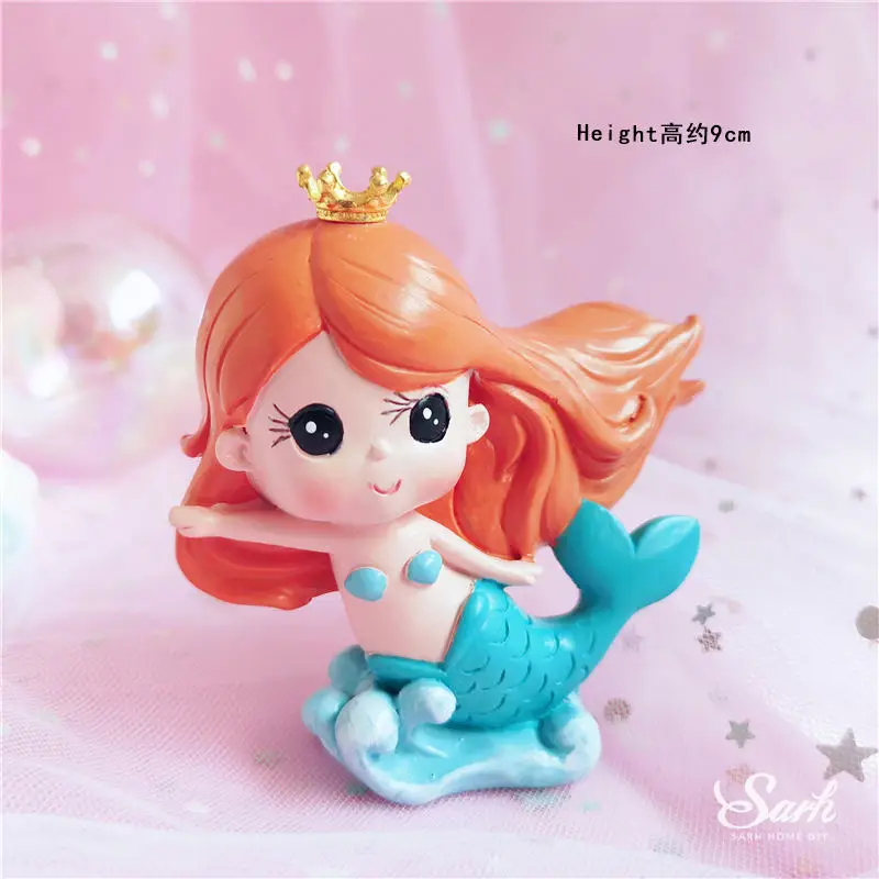 Crown mermaid Шикарные украшения в виде раковины, русалки, Океанский мир, топпер для торта, украшение на день рождения, десерт, для детского дня рождения, вечерние принадлежности, милый подарок - Цвет: Crown mermaid