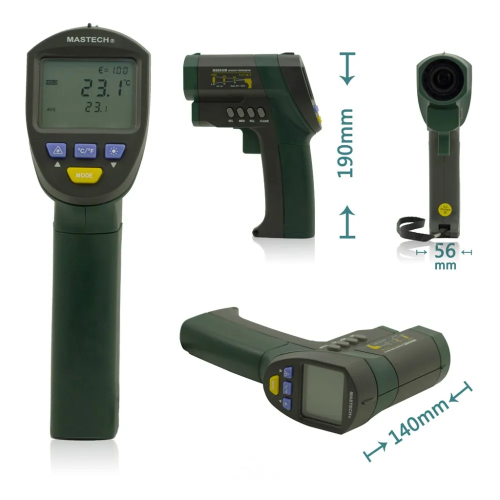 MASTECH MS6540A/MS6540B Бесконтактный инфракрасный термометр 32C ~ 850C/1050C ИК измеритель