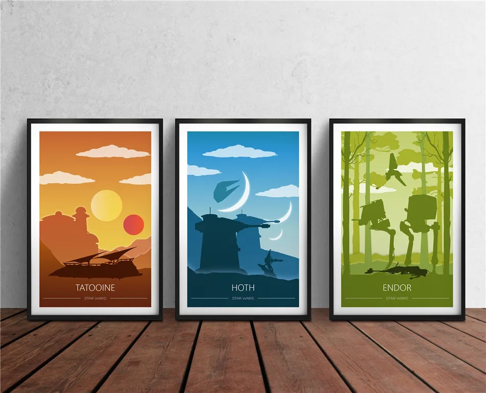 Звездные войны Империя забастовки 1 панель украшение на стену живопись маслом