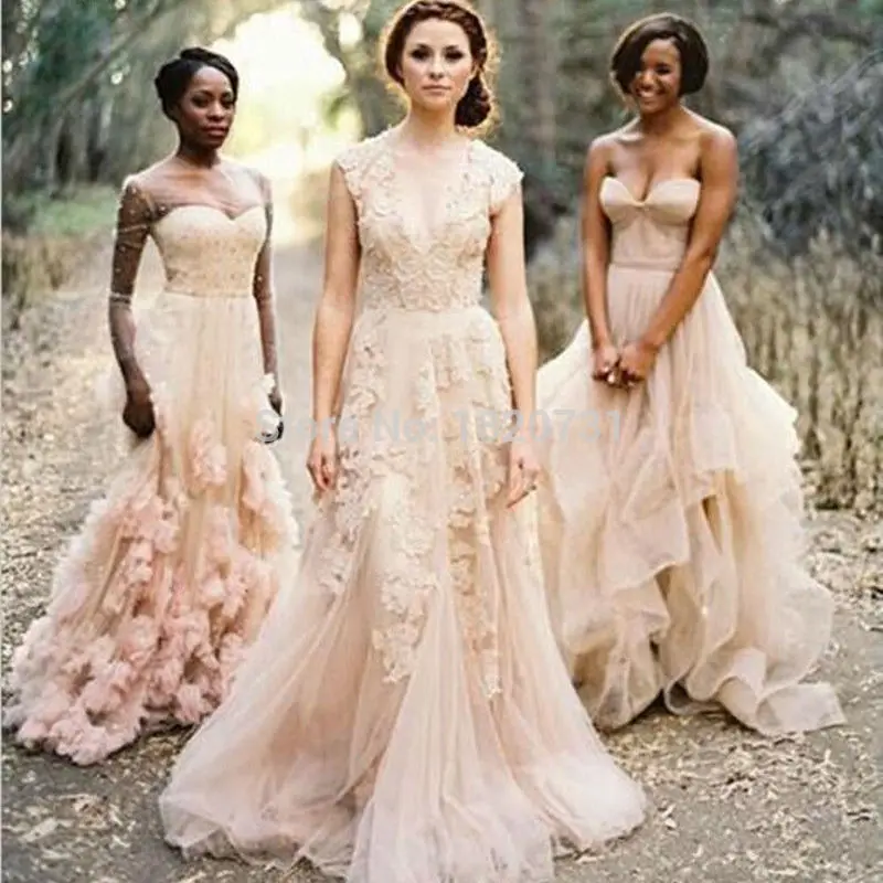 

Custom beautiful lace flowers Wedding Dress A Line vestidos de noiva robe de mariageTulle and appliques vestidos de noiva 2020