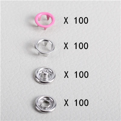 100 sets buttons 100 наборов 9 мм пустотелая цветная пряжка металлическая кнопка с пятью когтями 10 цветов+ инструменты для установки плоскогубцы - Цвет: 100 sets buttons