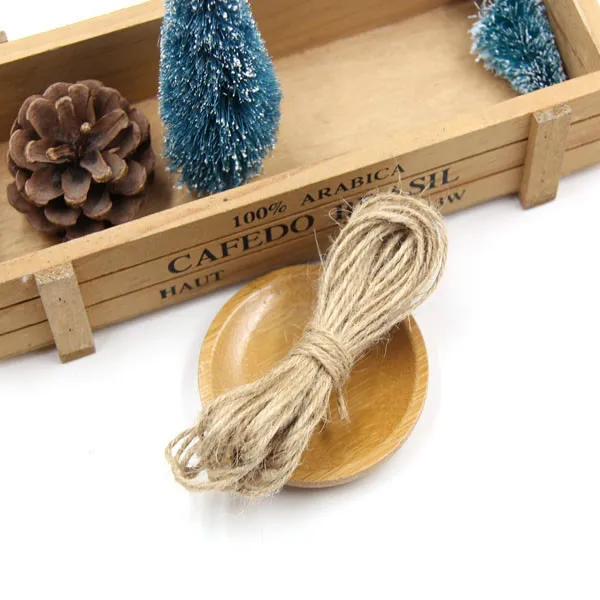 2M Hemp Rope 8PCS White&Red Wooden Christmas Ornaments Pendants Wood Crafts Hanging Xmas Tree Ornament Kids Gift Christmas Party Decorations - Цвет: 2M Hemp Rope