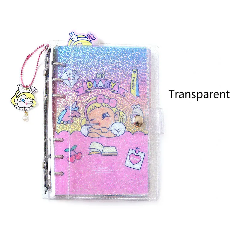 Transparent JUGAL Новая прозрачная пвх спиральная записная книжка ручная учетная запись девушка Дневник Книга А6 вкладыш Книга Школа планирования офис поставка - Цвет: Transparent