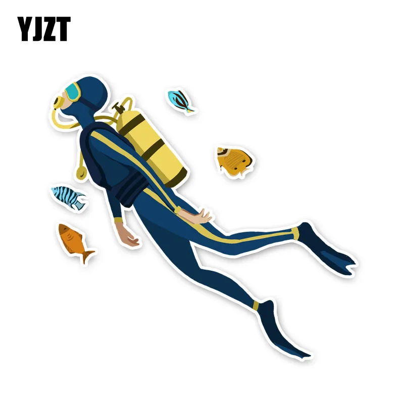 

YJZT 12*12.9CM Coolest Swimming Dive Car Stickers Accessories 11A1670