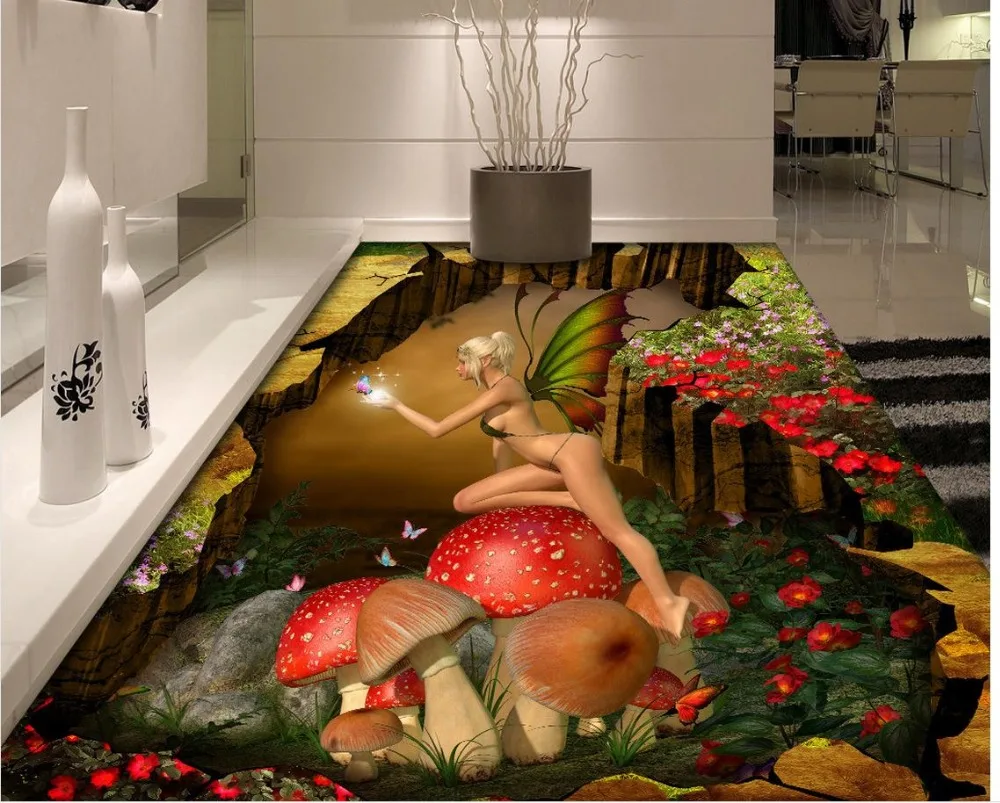 3D настенные фрески обои пол мультфильм водонепроницаемый роспись на заказ фото