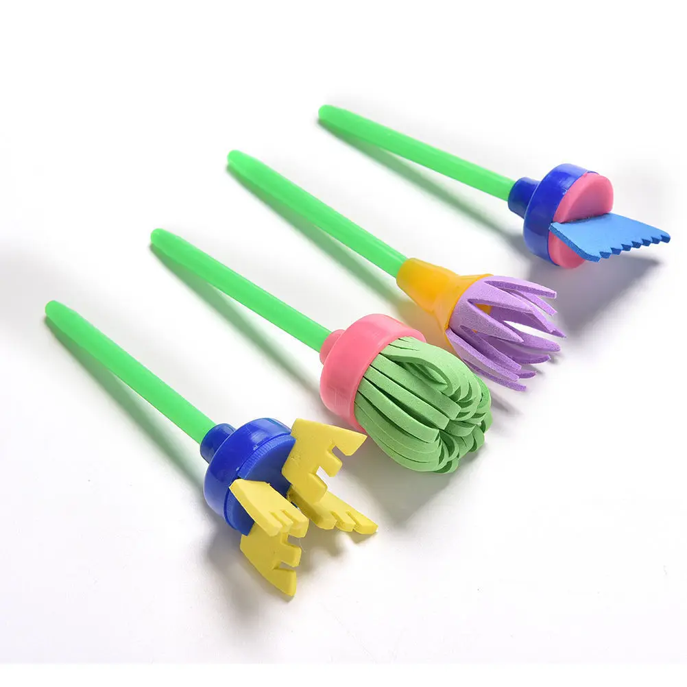 2017 Горячая продажа 4 шт игрушка для рисования кисть цветочный штамп Развивающие