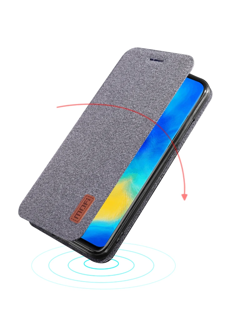Чехол для huawei mate 20 X, чехол MOFI huawei mate 20 Pro, тканевый флип-чехол, чехол 20X, мягкая задняя крышка из ТПУ mate 20, деловой чехол