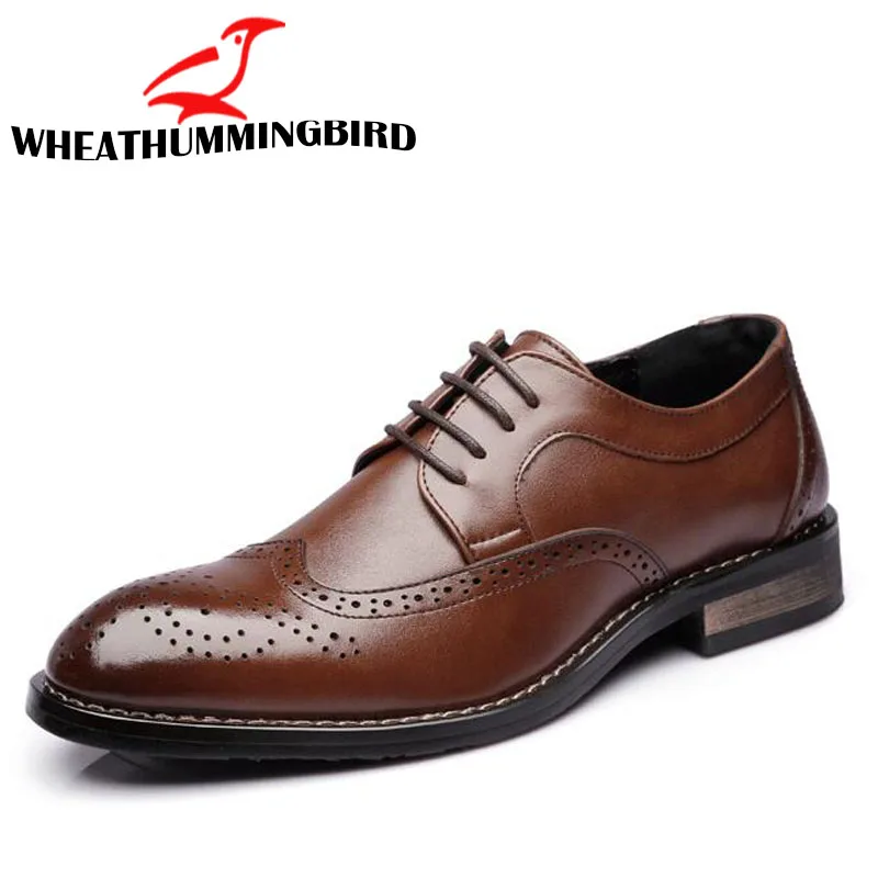Модный бренд большой размер 48 Для мужчин Кожаные броги s обувь на плоской подошве