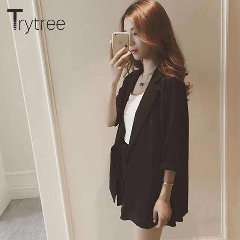 Комплект из двух предметов Trytree Женский повседневный топ и шорты в клетку размера