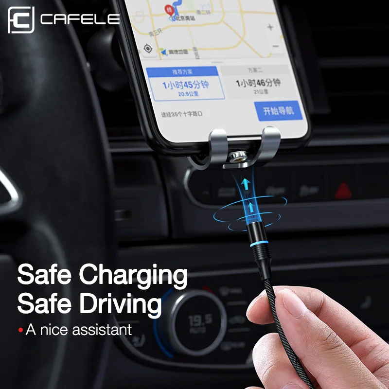 Магнитный usb-кабель CAFELE QC3.0 Micro-кабель USB Type-C для iPhone X XS MAX XR 8 7 6 Plus 3A кабели быстрой