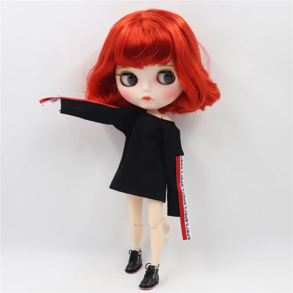 Ледяная кукла DBS blyth 1/6 bjd белая кожа сужение тела короткие красные волосы новое