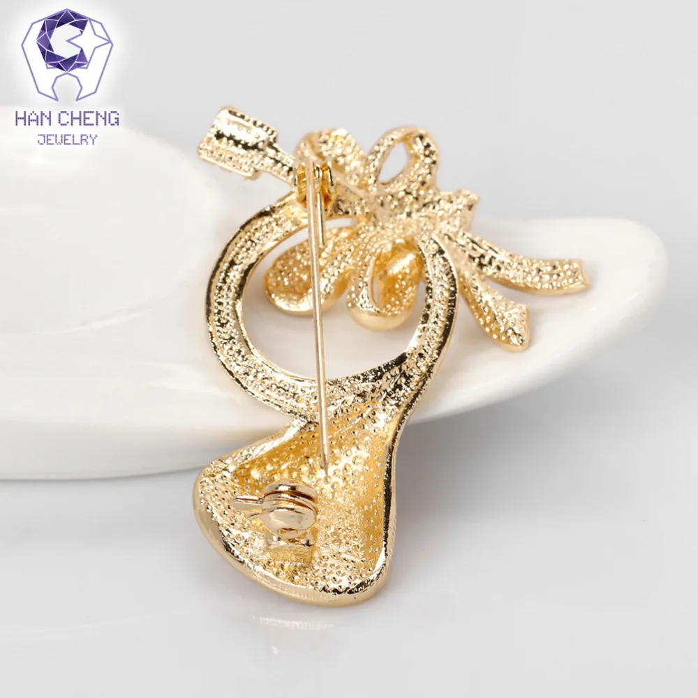 HanCheng Рождество Новый год ГОРЯЧИЙ Рог бант Золотая глазурь горный хрусталь