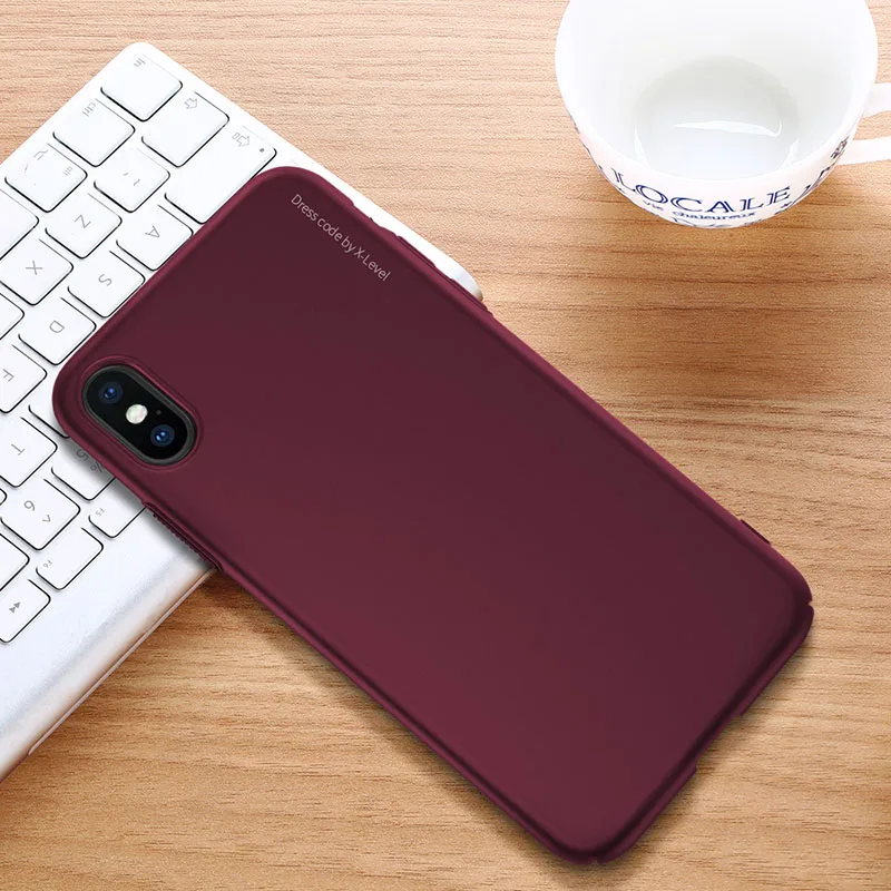 Wine red case Чехол X Level Coque для iPhone XS Max, чехол для iPhone XS, роскошный пластиковый ПК, жесткая задняя крышка для iPhone X XR, чехол Fundas - Цвет: Wine red case