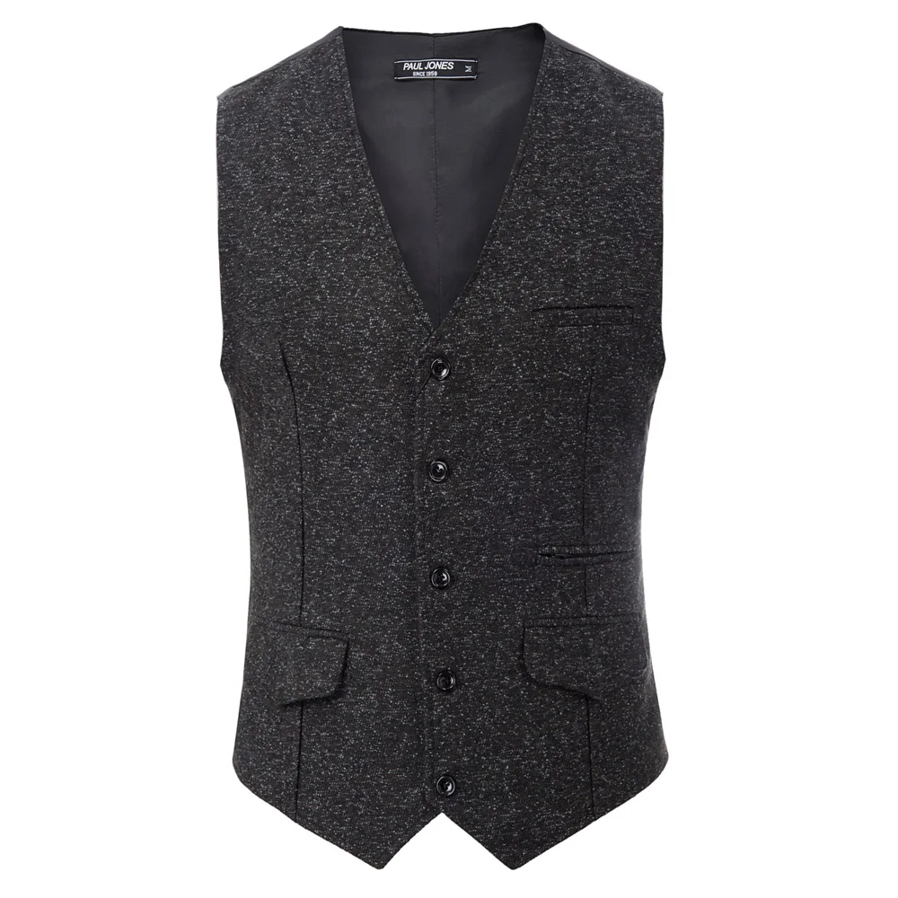 Твидовый жилет для мужчин Приталенный с v образным вырезом свадьбы выпускного