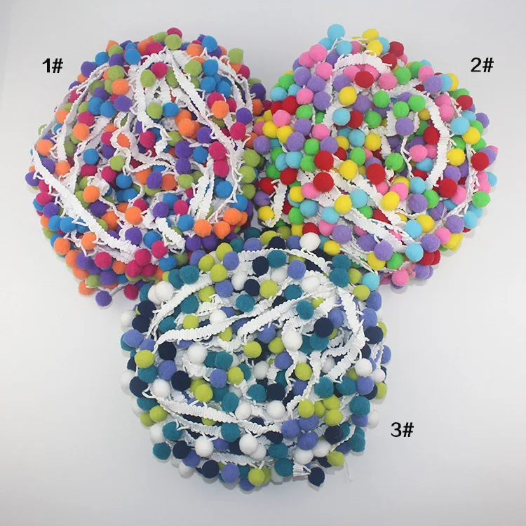Lace Fabric Sewing Accessories Pompom Trim Pom Pom Decoration Tassel Ball Fringe Ribbon DIY Craft Accessories Material Apparel