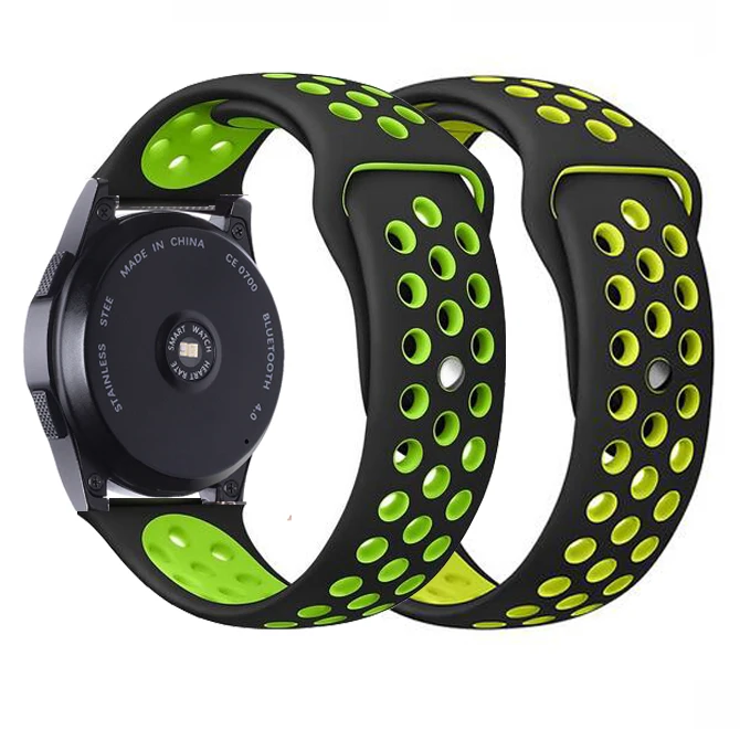 Силиконовый ремешок для xiaomi huami amazfit bip Смотреть Band 22 мм 20 samsung Шестерни Спорт S3 s2