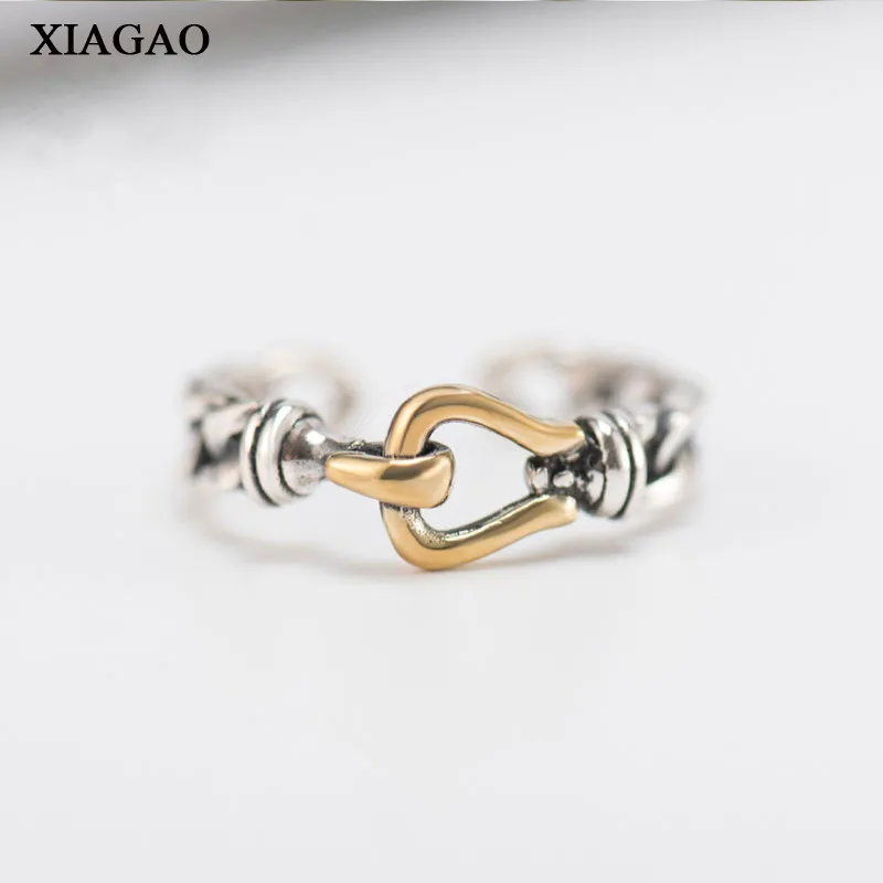 XIAGAO хит продаж 100% подлинное серебро 925 пробы винтажное Открытое кольцо для женщин