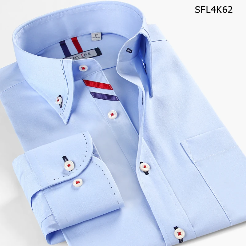 Smartfive, мужская рубашка, хлопок, повседневные рубашки, белая, Camisa Masculina, с длинным рукавом, рубашка для мужчин, Лето, новинка, SFL4K62 - Цвет: sfl4k62