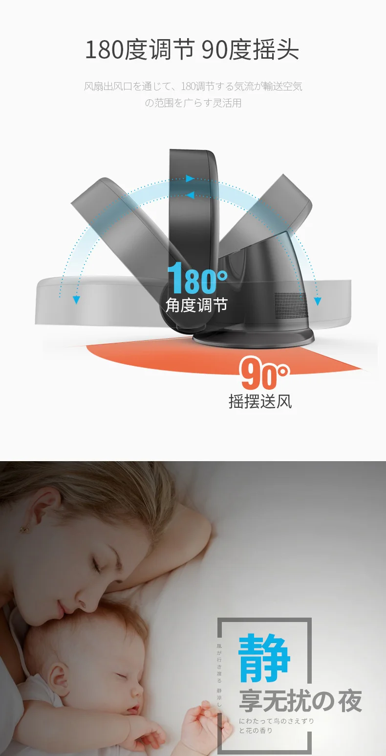 Супер тихий вентилятор с переменной скоростью без лопастей для дома и офиса имеет функцию дистанционного синхронизации Складной вентилятор 12 дюймов