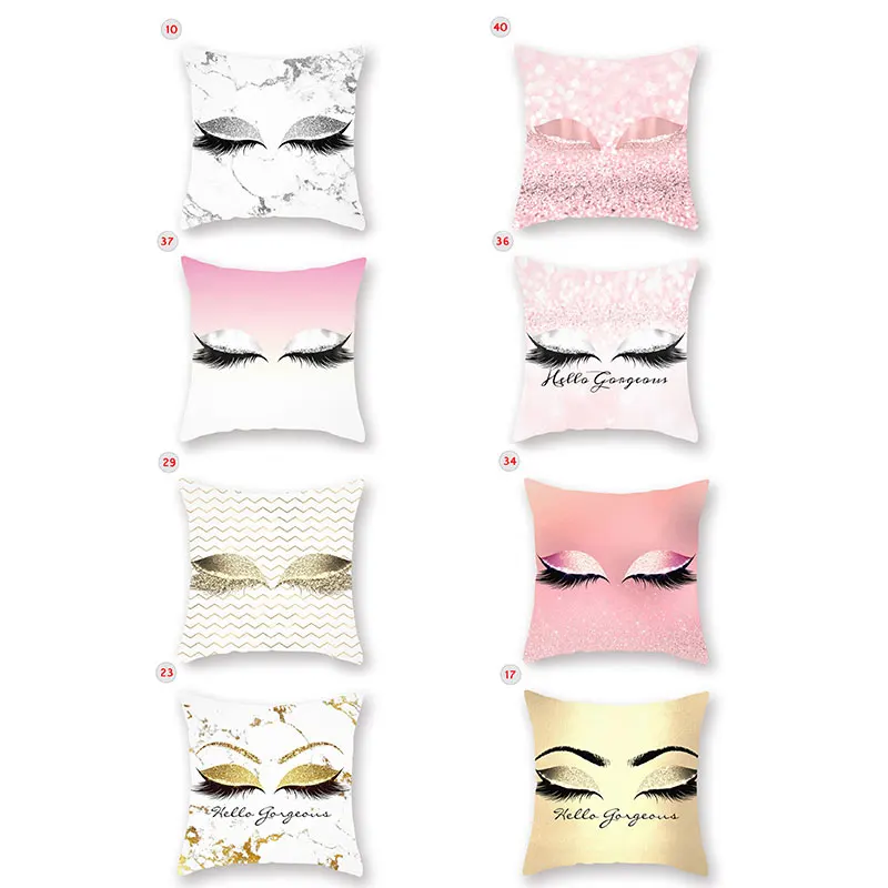 Pillow Cover Cushion Peach Skin Cases Eye Durable Pattern Soft Eyelash | Дом и сад