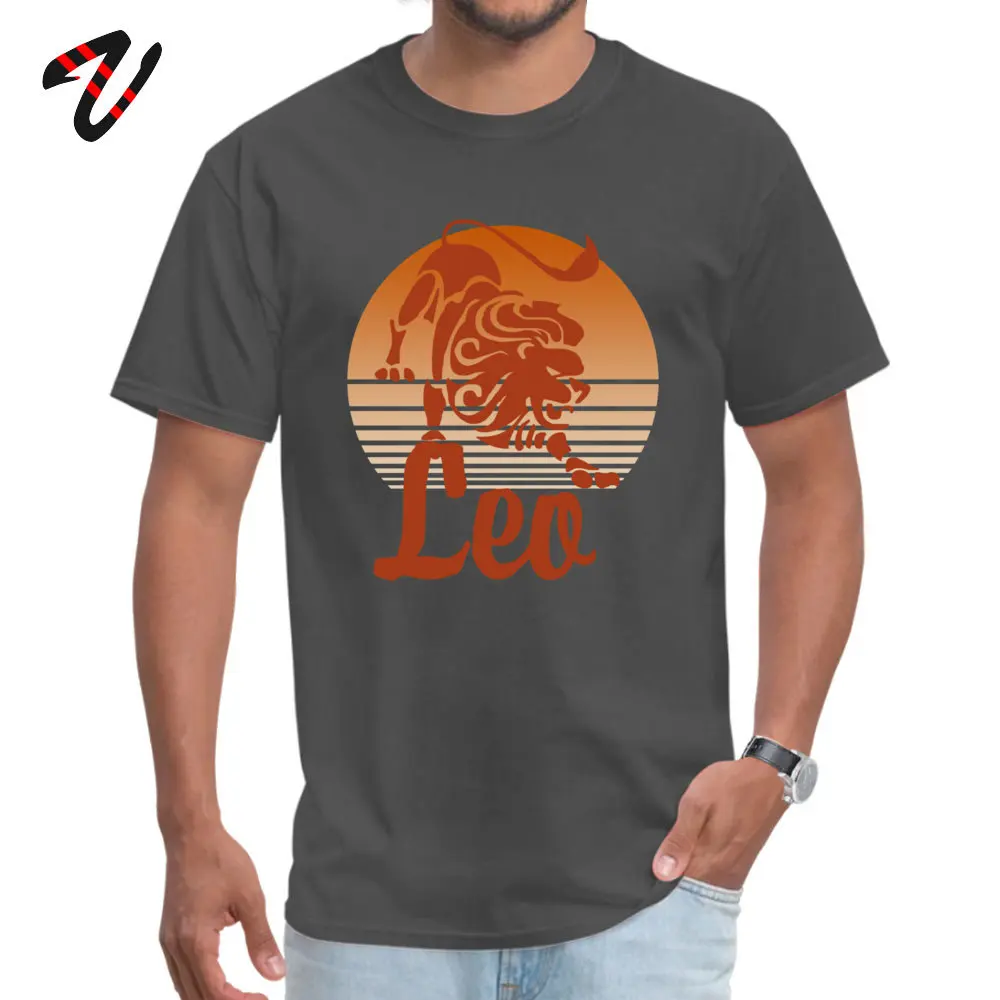 Лидер продаж Повседневная футболка LEO с принтом льва Мужская вырезом лодочкой Mad