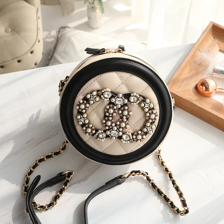 Дамские сумочки 2020 женские сумки мессенджеры черные с жемчугом и стразами