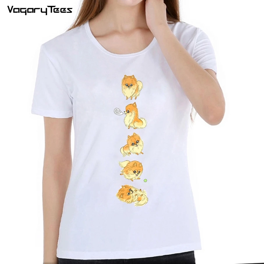 Милая Померанская/Милая коргис/Акварельная Футболка с принтом таксы Женская