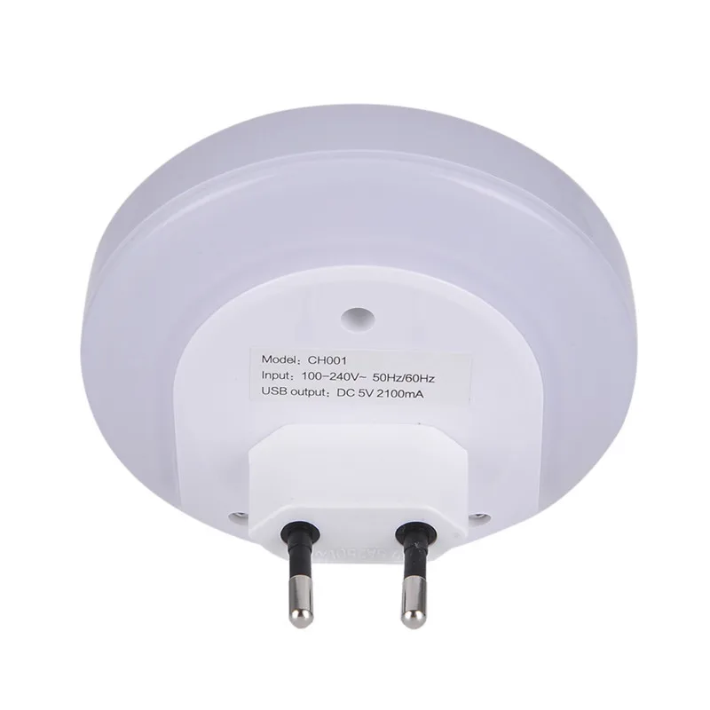 Светодиодный ночник с датчиком 2 USB зарядная розетка зарядное устройство для