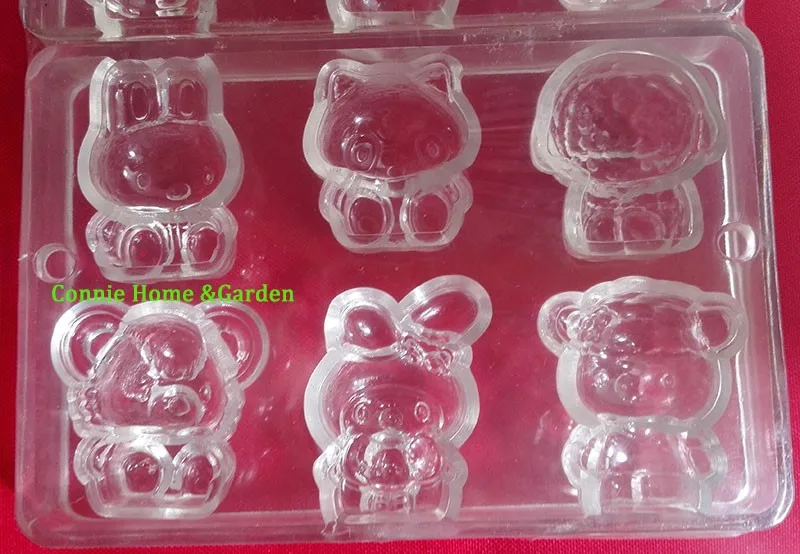 2 шт./компл. 3D DIY Рисунок «Hello Kitty» Мультипликация Поликарбонат PC шоколадные конфеты пресс-форм