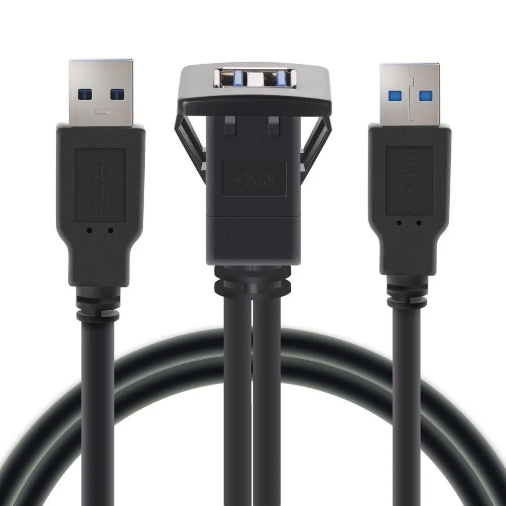 Автомобильный Удлинительный Кабель USB 3 0 1 м/2 м с креплением Папа-мама панель