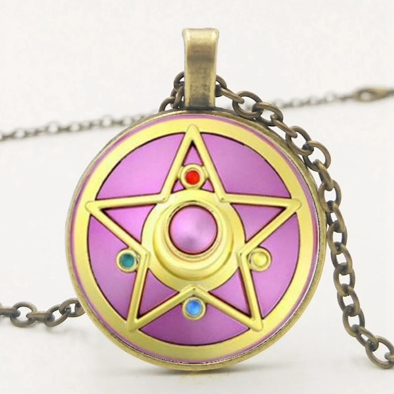 /Новое Esoteric Ожерелье «пентаграмма» винтажное Wicca Star Tree of Life Подвеска из хрустального стекла цепочка ожерелье ручной работы