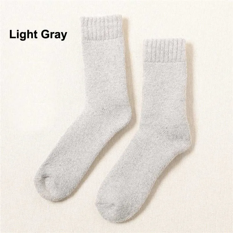 Light gray Новинка, супер толстые мужские носки, высокое качество, носки из мериносовой шерсти, 3 пар/лот, мужские носки, Классические, бизнес бренд, зимние носки для мужчин, большой размер - Цвет: Light gray