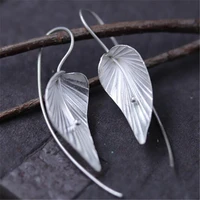 jinse 2018 hot new brand designer inspired metallic dangle drop earrings for women 925 sterling silver leaves drop earrings