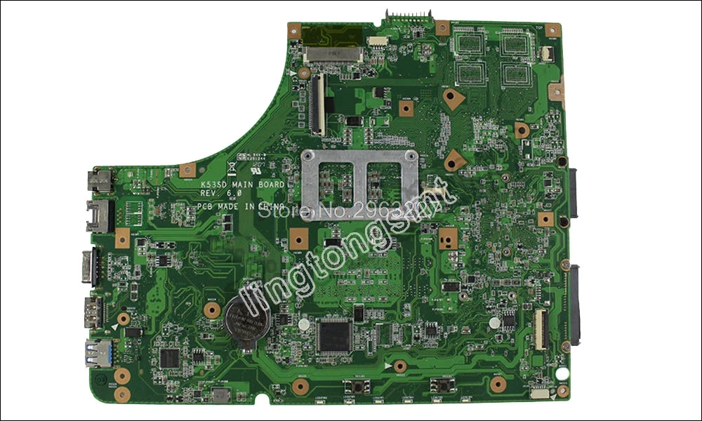 K53SD REV: 6,0 материнская плата для ноутбука с процессором i3 USB3.0 Mianboard для Asus K53E K53SD интегрирована не с Mianboard протестирована