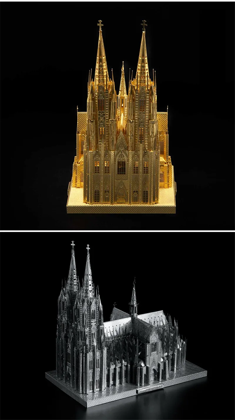 MICROWORLD Кёльнский кафедральный 3D металлический пазл 5 частей Металл золото серебро взрослый ребенок образование коллекция игрушек
