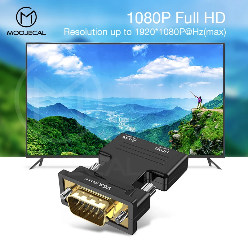 Высокое качество адаптер hdmi vga мужчина к конвертер с разъемом 1080 P цифро