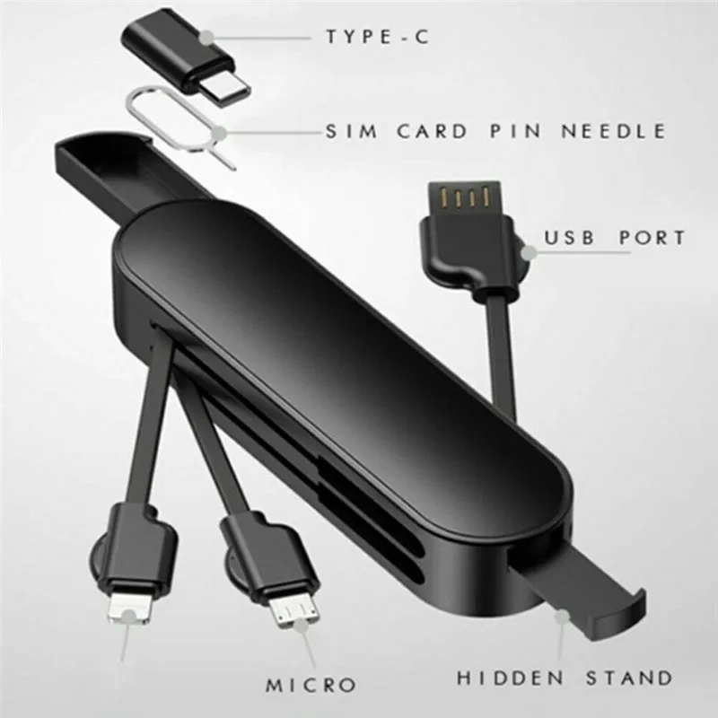 Универсальное 3-в-1 Швейцарский Ножи Стиль зарядный кабель Micro Тип usb-C для iPhone Android мульти-Функция провод для зарядного устройства